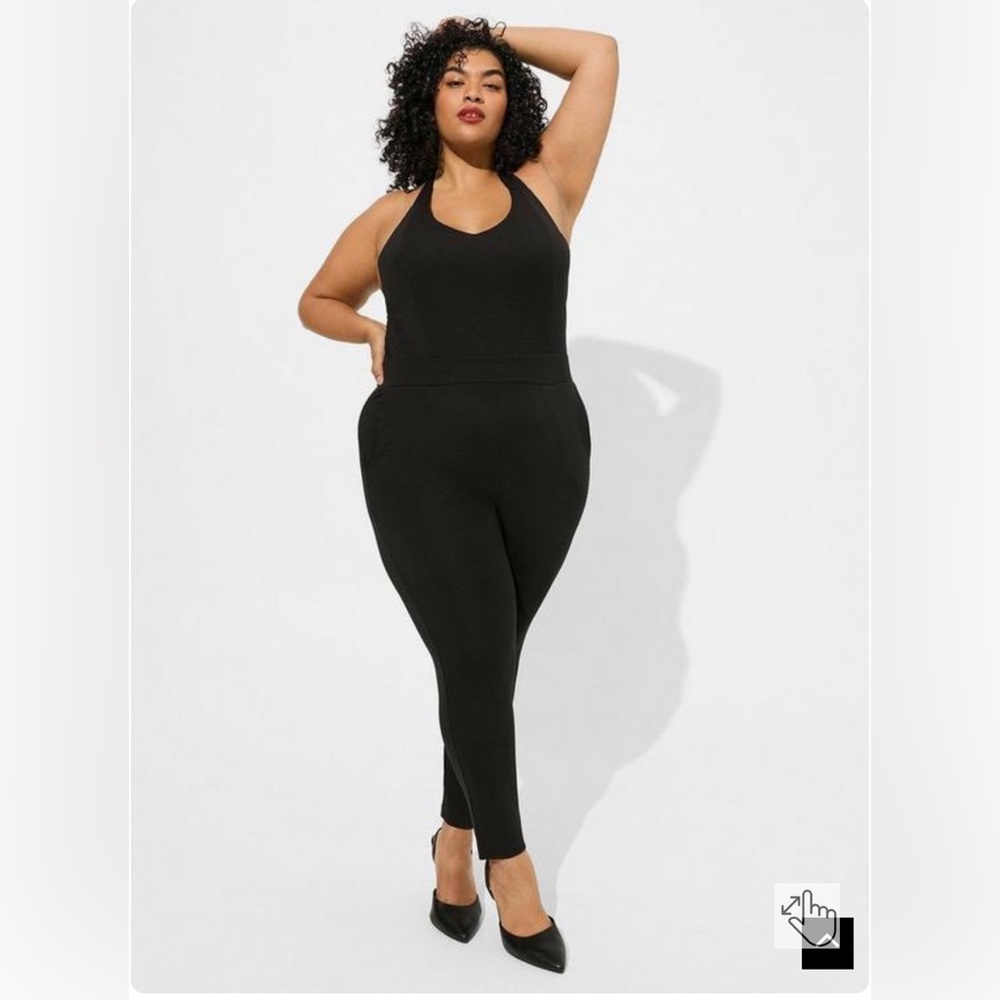 Torrid x Marilyn Monroe Halter Tapered Black Jumpsuit